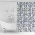 thumbnail image 4 of Extra Long Shower Curtain 72x96 Inch, Blue Flower Shower Curtain Waterproof Bathroom Decor Vintage Farmhouse Boho Leaf Spring Summer Fabric Bath Curtain Set Accessories with Hooks, 4 of 6