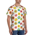 thumbnail image 2 of Bixox Men's Cartoon Flowers Printed Short Sleeve Skinny Athletic T-Shirt, 2 of 6