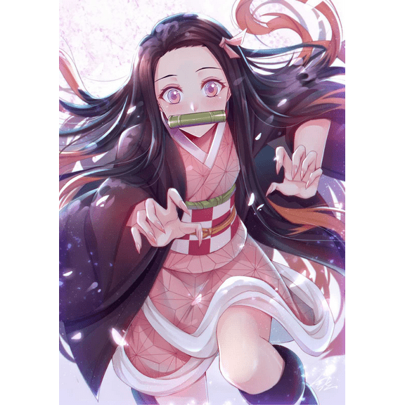 DIY Diamond Painting Demon Slayer 12x16Inch, Full Round Drill Kits Cross Stitch Mosaic Art for Adults Relax & Home Wall Decor Festival Gift