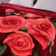 thumbnail image 3 of MERRY HOME King Size Fleece Blanket For Bed, A & B Patterns Soft Warm Floral Blanket, Microfiber Plush Middle Weight Bed Blanket For All Season, Red Background Rose/Virgin Mary, 5.7LB, 83"x91", 3 of 8