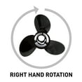 thumbnail image 4 of Quicksilver Black Diamond 3-Blade Aluminum Propeller, 12.3" Diameter x 9" Pitch, Right Hand Rotation, 4 of 6