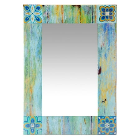 Mirror Mosaic Table Infinity Instruments Shabby Chic Country Mosaic Rectangle Wall Mirror - 19.75W x 27.5H in. ()