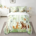 thumbnail image 2 of Castle Fairy Wildlife Bear Fox Owl 7Pcs Bedding Comforter Set for Teen Kids,Jungle Animal Queen Bedding Sets Super Cozy,Cartoon Wildlife Queen Sheet Sets,Super Cozy Room Decor, 2 of 8