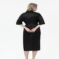 thumbnail image 4 of LYMAYTER Women Casual Bathrobe Fashion Solid Color Soft Sleepwear Summer Satin Long Robes M-2XL, 4 of 9