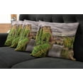 thumbnail image 2 of Ambesonne Landscape Throw Pillow Cover 4 Pack, View of Bath River, 20", Fern Green, 2 of 6