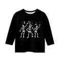 thumbnail image 4 of Abcomgle Halloween Shirts for Kids Girls Spooky Dancing Skeleton Graphic T-Shirts for Girls Crewneck 3/4 Raglan Sleeve T-Shirts for Kid Girls Fall Funny Cute Blouses for Girls,10-11 Years, 4 of 4
