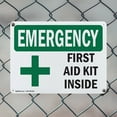 thumbnail image 5 of (2 Pack) First Aid Kit Inside With Symbol OSHA Emergency Sign 18 Inch X 12 Inch Indoor / Outdoor Rust-Free Aluminum Metal Signs for Workplace, Workshop, and Construction Site, Made in, 5 of 8