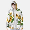 thumbnail image 4 of Sigee Plump Sunflower And Sketch Print UPF50+ Men's Sun Protection Hoodie Shirt SPF UV Shirt Long Sleeve Fishing Outdoor Lightweight, S-3XL, 4 of 9