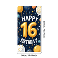 thumbnail image 1 of Blue Backdrop Happy 16th Birthday Banner with Balloons Stars and Hearts Party Decors Photography Props for Birthday Party Celebration Photo Booth Setup, 1 of 4