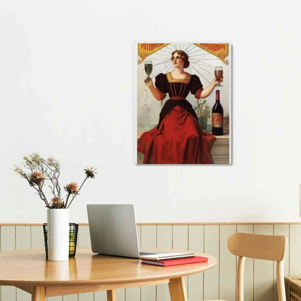 Nawypu Retro Pinup Girl CANVAS PRINT Vintage Poster Peek Paintings