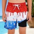 thumbnail image 1 of Tween Boy Swim Trunks With Ice Print Straight Leg Regular Quick Dry Beach Shorts 11-12 Years, 1 of 4