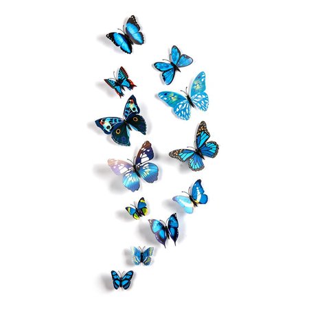 Butterfly On The Wall Removable DIY 3D Butterfly Magnet DIY Wall Decals Stickers Art Home Room Decor Removable HFON ()