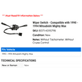 thumbnail image 2 of Wiper Switch - Compatible with 1990 - 1994 Mitsubishi Mighty Max 1991 1992 1993, 2 of 2