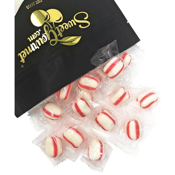 SweetGourmet Peppermint Soft Mint Puffs Clear Wrapper Bulk | 2 Pounds