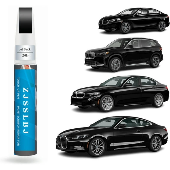 Car Touch Up Paint(Jet Black(668)) for BMW, Car Paint Scratch Repair Kit, Quick & Easy Solution to Repair, 2 in 1 Scratch Remover Pen with Color-Matched