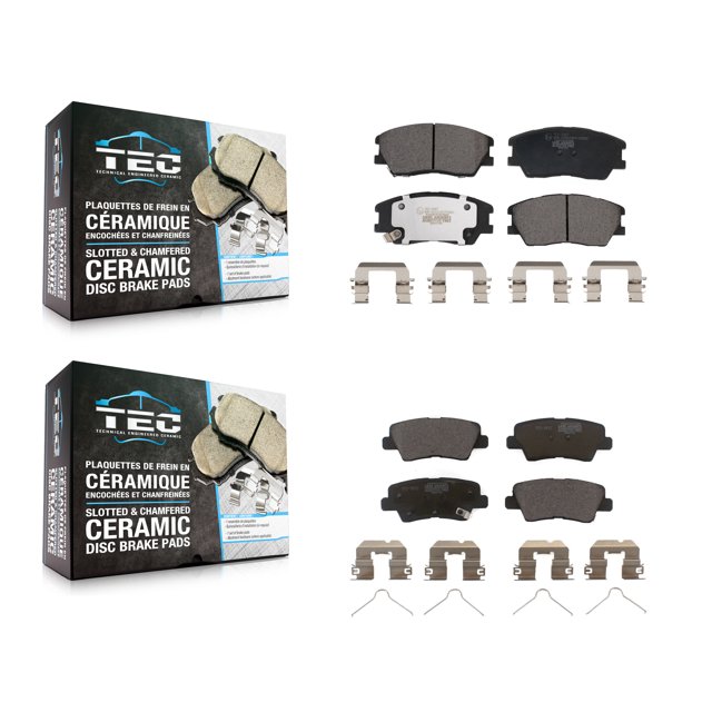 TEC Front Rear Ceramic Brake Pads Kit for Car 2020-2022 Kia Soul Turbocharged KTC-100726