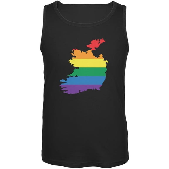 Ireland LGBT Gay Pride Rainbow Black Adult Tank Top - 2X-Large