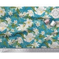 thumbnail image 2 of Soimoi Modal Satin Fabric Leaves & Lily Floral Decor Fabric Printed Yard 42 Inch Wide, 2 of 3
