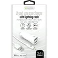thumbnail image 2 of iEssentials IEN-PCL-22A 2.4-Amp Dual-USB Car Charger with USB-A Lightning Cable, 4ft, 2 of 2