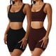 thumbnail image 1 of Conjuntos de entrenamiento acanalados para mujer, 2 piezas, sujetador deportivo sin costuras, cintura alta, leggings de yoga, 1 of 6