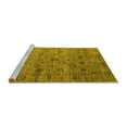 thumbnail image 2 of Ahgly Company Machine Washable Indoor Round Oriental Yellow Industrial Area Rugs, 4' Round, 2 of 4