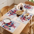 thumbnail image 5 of Independence Day Placemats Set of 8 4 of July Rose Wooden Grain Vintage Place Mats Indoor Wipeable Table Mats Washable Cloth Dining Table Placemats for Kitchen Holiday Party Home Decor 13x19 Inch, 5 of 9