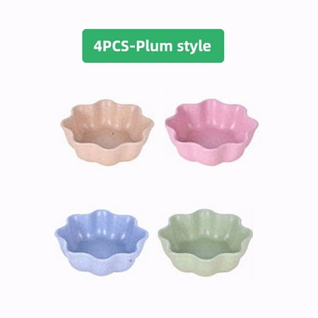 

Dechoicelife 4Pcs Household Kitchen Seasoning Dish Plastic Pickle Chili Dish Creative Tableware Sauce Vinegar Snack Bowl
