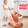 thumbnail image 3 of Kids' Pretend Play Shopping Cart Set with Fruit Cutting Toys - 9-Piece Morandi Blue Trolley Made of Safe ABS Material for Boys & Girls, Promotes Interactive Learning, Parent-Child Bonding, and, 3 of 6