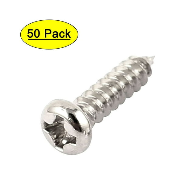 Unique Bargains M3 x 12mm Stainless Steel Cross pan Head Self Tapping Screws Bolts (50-pack)