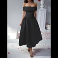 thumbnail image 4 of Vestido de Noche de Cóctel con Hombros Descubiertos y Cremallera para Mujer Negro M, 4 of 7