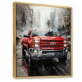 thumbnail image 2 of Designart "Cityscape Hauler Red Pickup Truck Adventure I" Pickup Truck Floater Framed Canvas Wall Art, 2 of 7