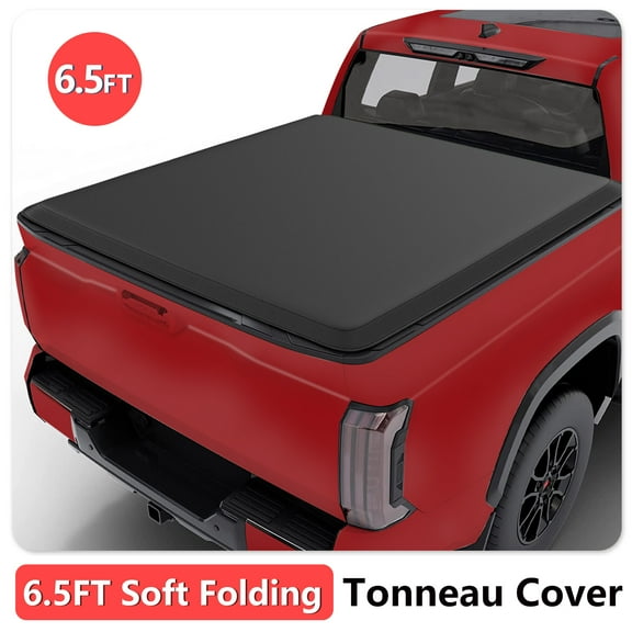 TOPRONE Soft Quad-Fold Tonneau Cover Fits 2022-2024 Tundra with 6.5ft (78.7in) Truck Bed w/ track system