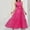 Hot Pink, variant on Women's Casual Summer Dress Puffy Sleeveless Solid Color Straps Gingham Flowy A-Line Organza Maxi Long Dress Summer Vacation Sundress Hot Pink XL