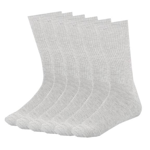 MANARC Men Women Cotton Crew Socks Soft Comfortable Durable Breathable Reinforced Double Layer Cushioned 3 Pack Grey.