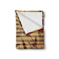 thumbnail image 2 of Beige Soft Flannel Fleece Throw Blanket, Bamboo Stems Background with Leaves and Stems Pattern Print, Cozy Plush for Indoor and Outdoor Use, 50" x 70", Brown Tan Beige, by Ambesonne, 2 of 6