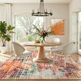 thumbnail image 5 of RUG ROBOT Abstract Living Room Rug 5'x7', Soft Washable Area Rugs for Bedroom Non Slip, Ultra-Thin Low Pile Modern Indoor Carpet for Dining Room, Multi Color, 5 of 11