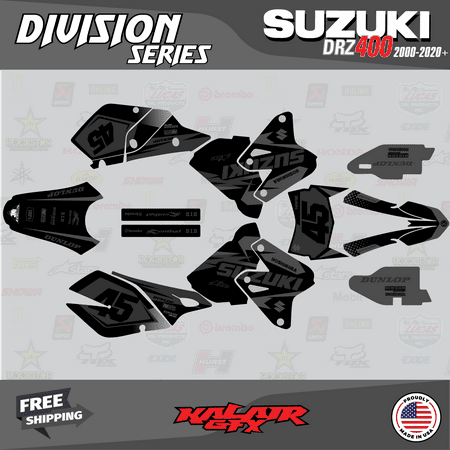 Kalair GFX Graphics Kit for Suzuki DRZ400SM (2001-2023) Division Series Kalair GFX Graphics Kit for Suzuki DRZ400SM (2001-2023) Division Series