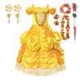 thumbnail image 3 of Disney-vestido de princesa Bella para niña, vestido de baile Floral, disfraz de Bella y La Bestia, fiesta de Halloween, 3 of 5