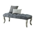thumbnail image 3 of Dtwnek Velvet Upholstered Bench for Living Room, Bedroom, Gray, 3 of 5