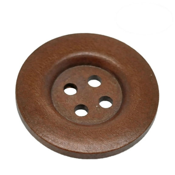 FRCOLOR Round Shaped Sewing Button Wood Brown 30Pcs 40Mm
