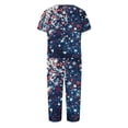 thumbnail image 4 of Women's 4th of July Pajama Sets 2 Pieces Lounge Sleepwears US Patriotic Printed Plus Size Short Sleeve Top and Capri Pants Independence Day Gifts, 4 of 6
