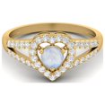 thumbnail image 1 of 1.05 Cts Rond Pierre de Lune Forme de Coeur 925 Argent Sterling Vermeil Split Shamk Femmes Anneau de Mariage, 1 of 3