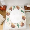 thumbnail image 5 of Castle Fairy Children Highland Bull Twin Sheet Sets,Green Cactus Bedding, 5 of 7