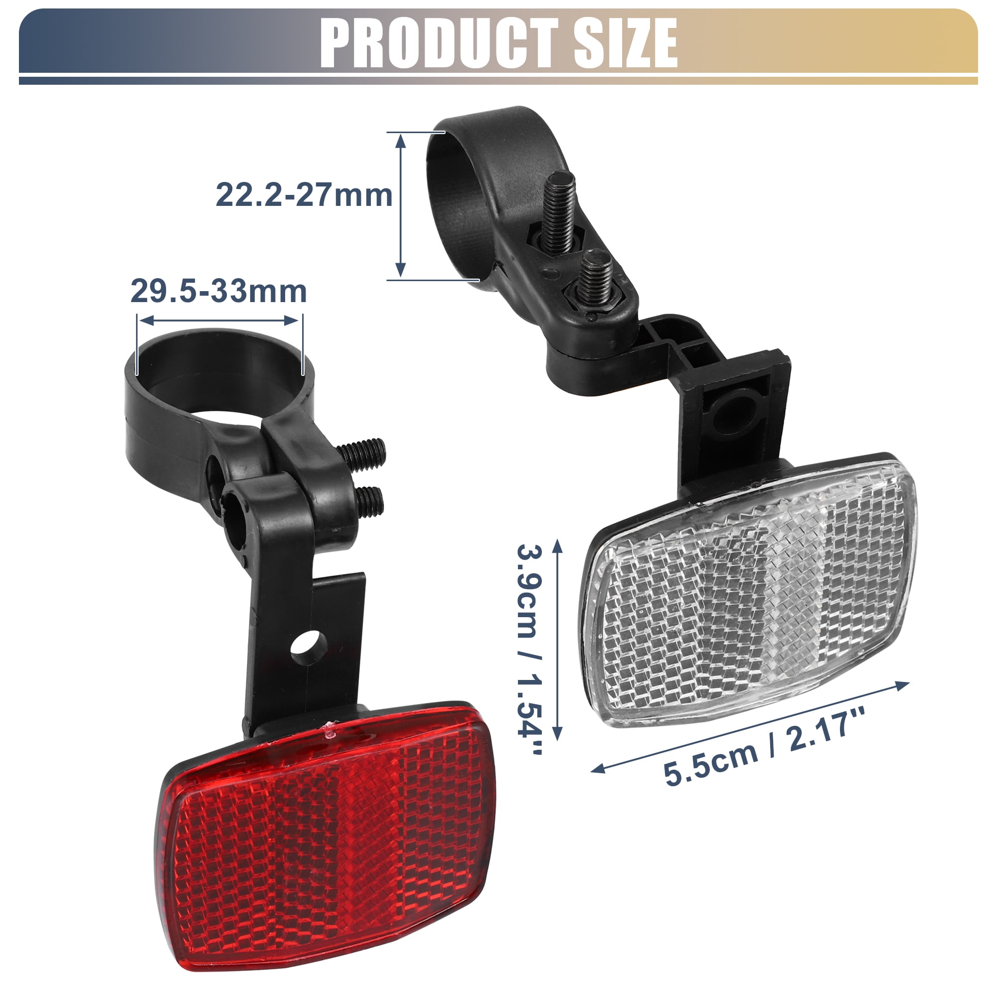 Red and White Handlebar and Seatpost Bicycle Reflectors Kit Bike