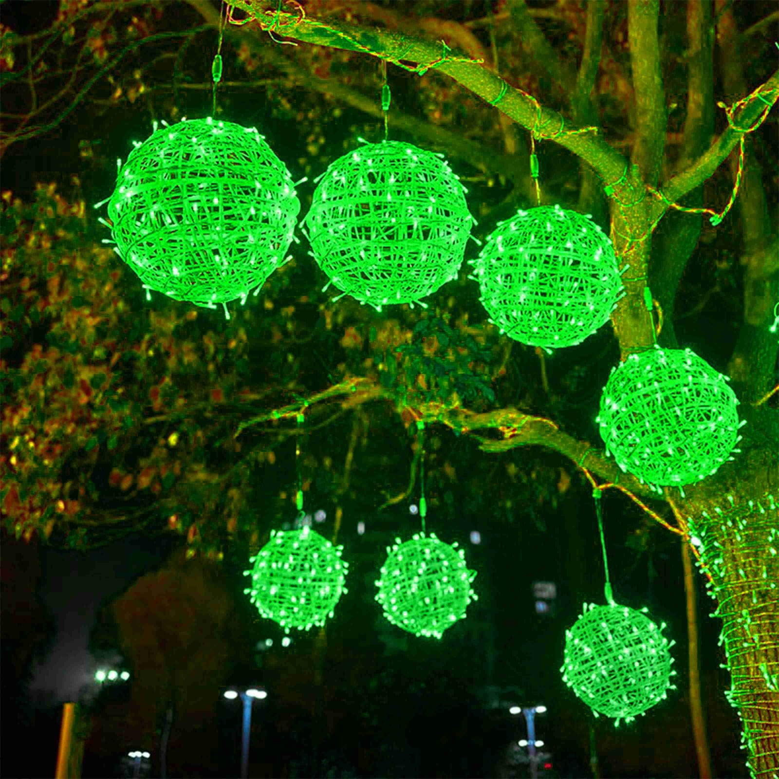 Solar Christmas Ball Lights for Tree Outdoor Lights Solar Sphere String Lights Outside for Window Garden Yard Porch Wedding Party Decorations(4 Pcs)