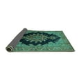 thumbnail image 2 of Ahgly Company Indoor Square Medallion Turquoise Blue Traditional Area Rugs, 5' Square, 2 of 4