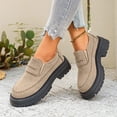 thumbnail image 4 of Fall Winter Women Chunky Platform Loafers, Faux Suede Buckle Slip‑On Shoes, Lug Sole Casual Shoes, 4 of 8