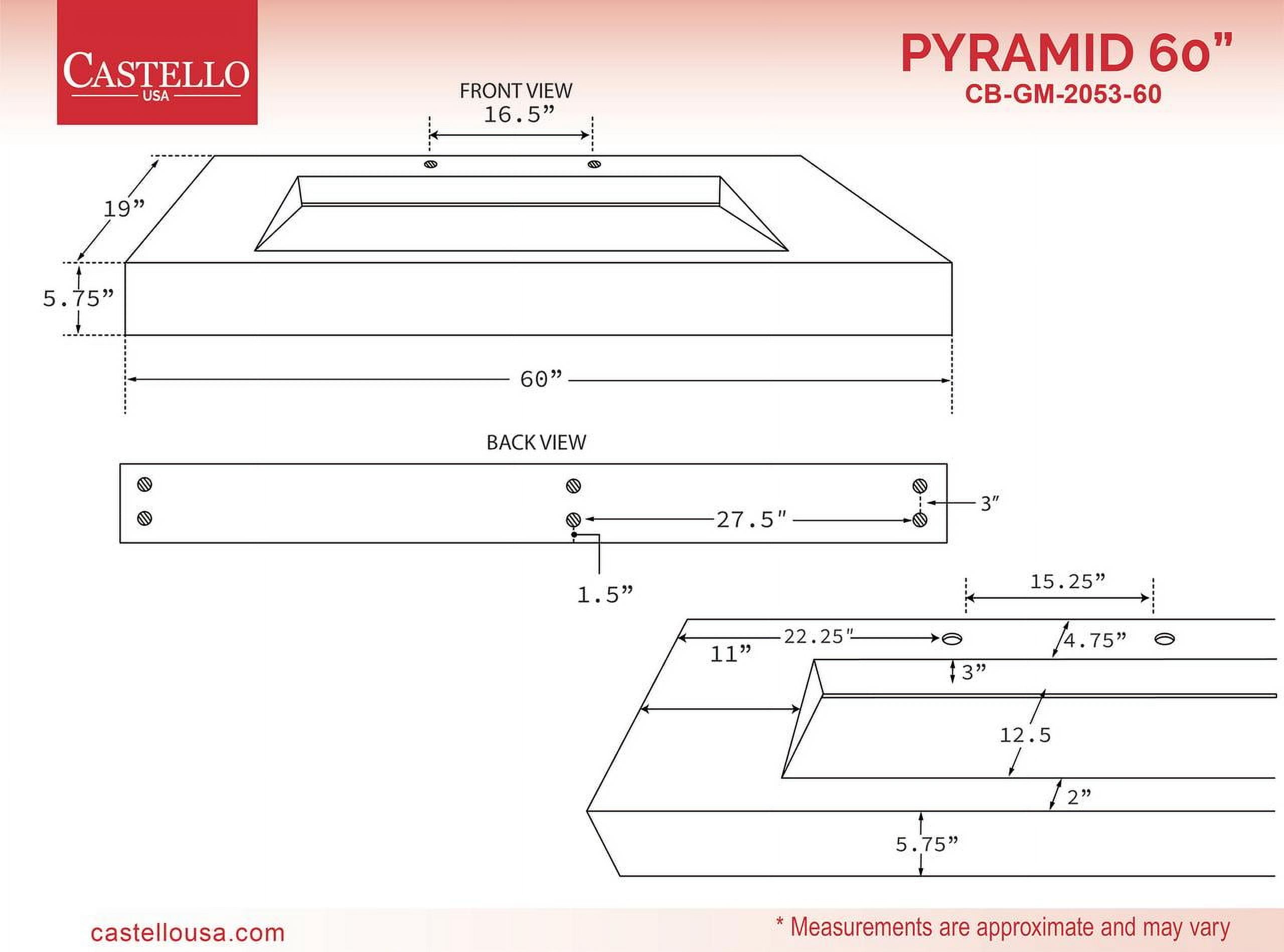 Pyramid 60" Solid Surface Manmade Stone Bathroom Double Basin Sink in Marble