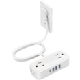 thumbnail image 1 of TROND Regleta de enchufe plano, cable de extensión ultrafino de 5 pies, regleta de viaje con 4 cargadores USB (1USB C), 1 of 5