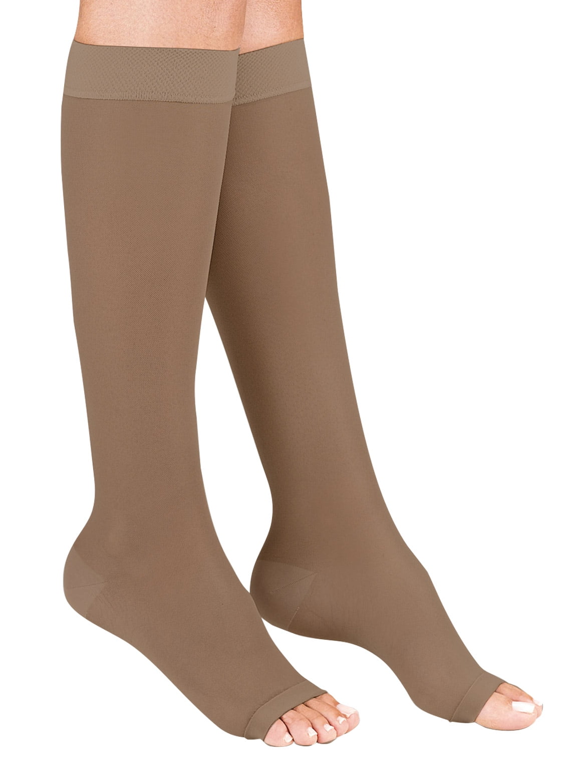 Dr. Leonard?s Open Toe Compression Stockings Knee Moderate Support